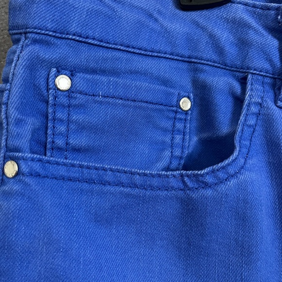 Jaclyn Smith Women SZ 14 Nautical Blue Denim Stretch Coastal Jeans Capri Beach - Picture 8 of 9